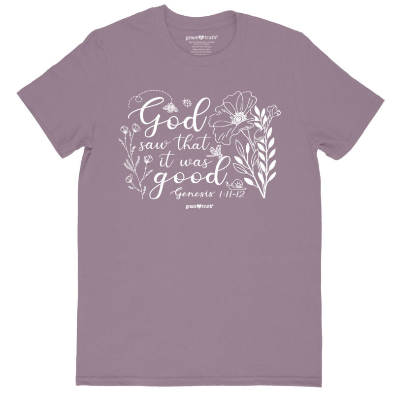 Venture Goods "It Was Good" Genesis 1:11-12 Women's T-Shirt – Inspirational Faith Shirt
