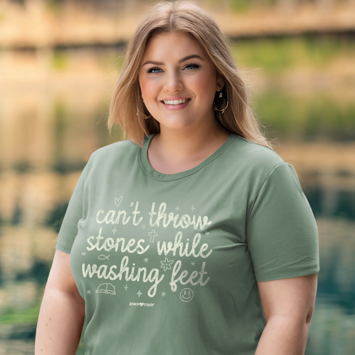 Venture Goods Women's Stones Throw T-Shirt – Grace & Truth Collection - Image 4